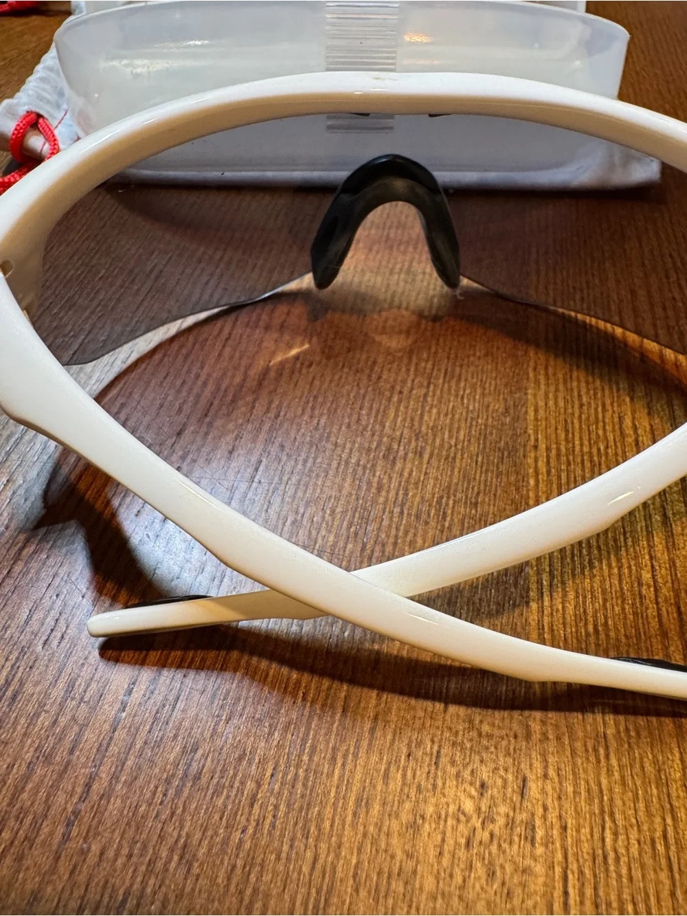 White  wraparound sport sunglasses